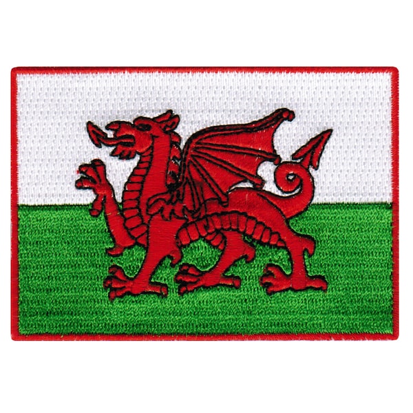 WALES CYMRU FLAG Patch iron-on embroidered applique Top Quality