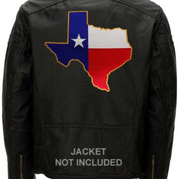 LARGE TEXAS OUTLINE Patch Shape State Flag iron-on embroidered applique Top Quality