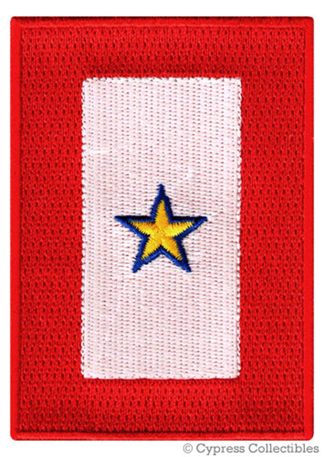 Military GOLD STAR FLAG Iron-on Embroidered Applique Combat Veteran