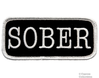 SOBER BIKER PATCH gesticktes Namensschild Motorrad Emblem mit Spruch Anonyme Alkoholiker