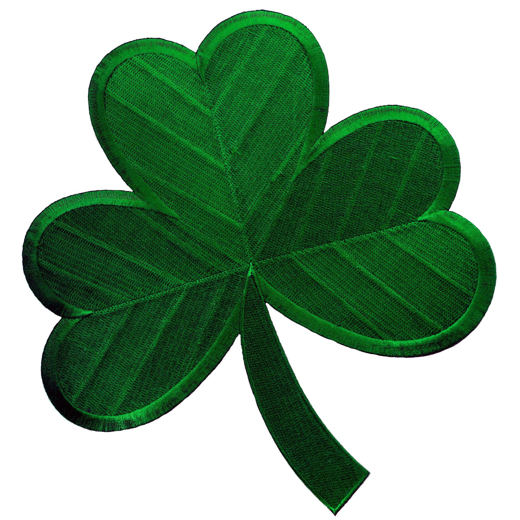 Large Size LUCKY IRISH CLOVER Patch Iron-on Embroidered Shamrock ...