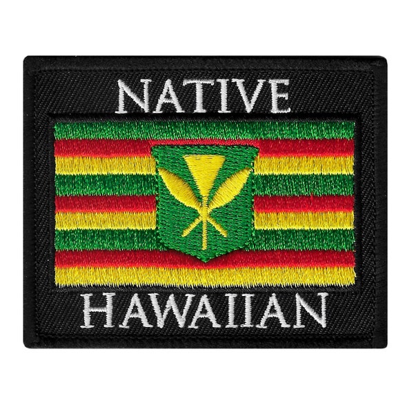 NATIVE HAWAIIAN Flag PATCH iron-on embroidered applique Top Quality Kanaka Maoli State Proud