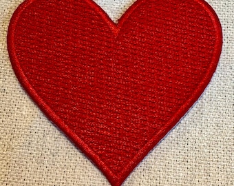 RED HEART PATCH iron-on embroidered Valentine's Day Love Romance Emoji Romantic Applique