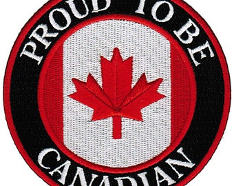 PROUD to be CANADIAN patch embroidered iron-on applique Canada Flag BIKER