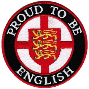 PROUD to be ENGLISH patch embroidered iron-on applique England Flag biker