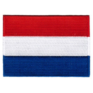 Netherlands Flag Patch: Embroidered Iron-On Applique (3.5x2.5-Inches)
