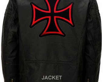 MALTESE CROSS PATCH Red Iron-on Embroidered Biker Emblem Choppers