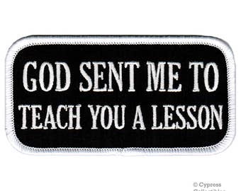 God Sent Me Biker Aufnäher: Gesticktes Motorrad Emblem