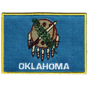OKLAHOMA STATE Flag PATCH iron-on embroidered applique Top Quality