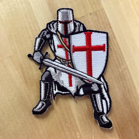 KNIGHTS TEMPLAR ARMOR Patch Iron-on Embroidered White Crusades | Etsy