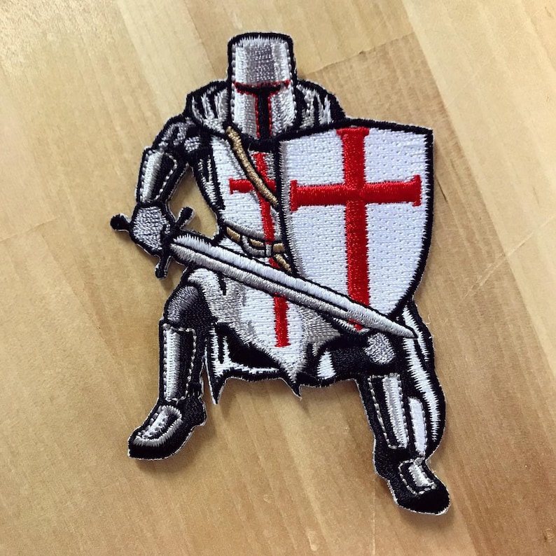 KNIGHTS TEMPLAR ARMOR Patch Ironon Embroidered White Crusades Etsy
