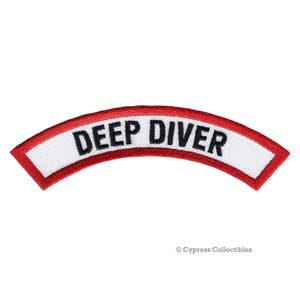 DEEP DIVER Certification Chevron PATCH Scuba Diving Experience iron-on embroidered applique Emblem