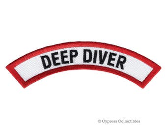 DEEP DIVER Certification Chevron PATCH Scuba Diving Experience iron-on embroidered applique Emblem