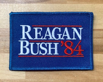 REAGAN BUSH 84 iron-on embroidered Patch Republican Novelty Emblem Ronald George Election GOP applique