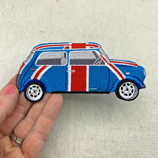 British MINI COOPER PATCH iron-on embroidered applique car automobile Union Jack flag emblem