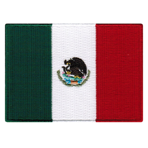 MEXICO FLAG PATCH iron-on embroidered applique Top Quality Mexican National Emblem Snake Eagle