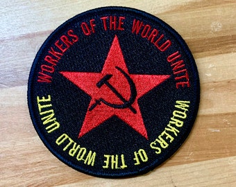 共産主義の鎌と槌のパッチ、ソ連、CCCP、ロシア、ソビエト連邦の刺繍