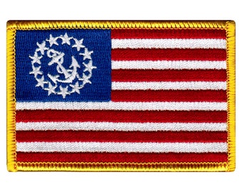US YACHT ENSIGN Amerikanische Flagge Patch gestickte Applikation zum Aufbügeln