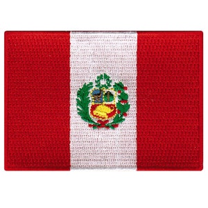 PERU FLAG PATCH iron-on embroidered applique Top Quality