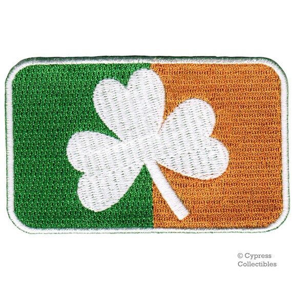 Erin Go Bragh Flag Embroidered Patch Irish Iron-On Ireland Clover Shamrock Emblem