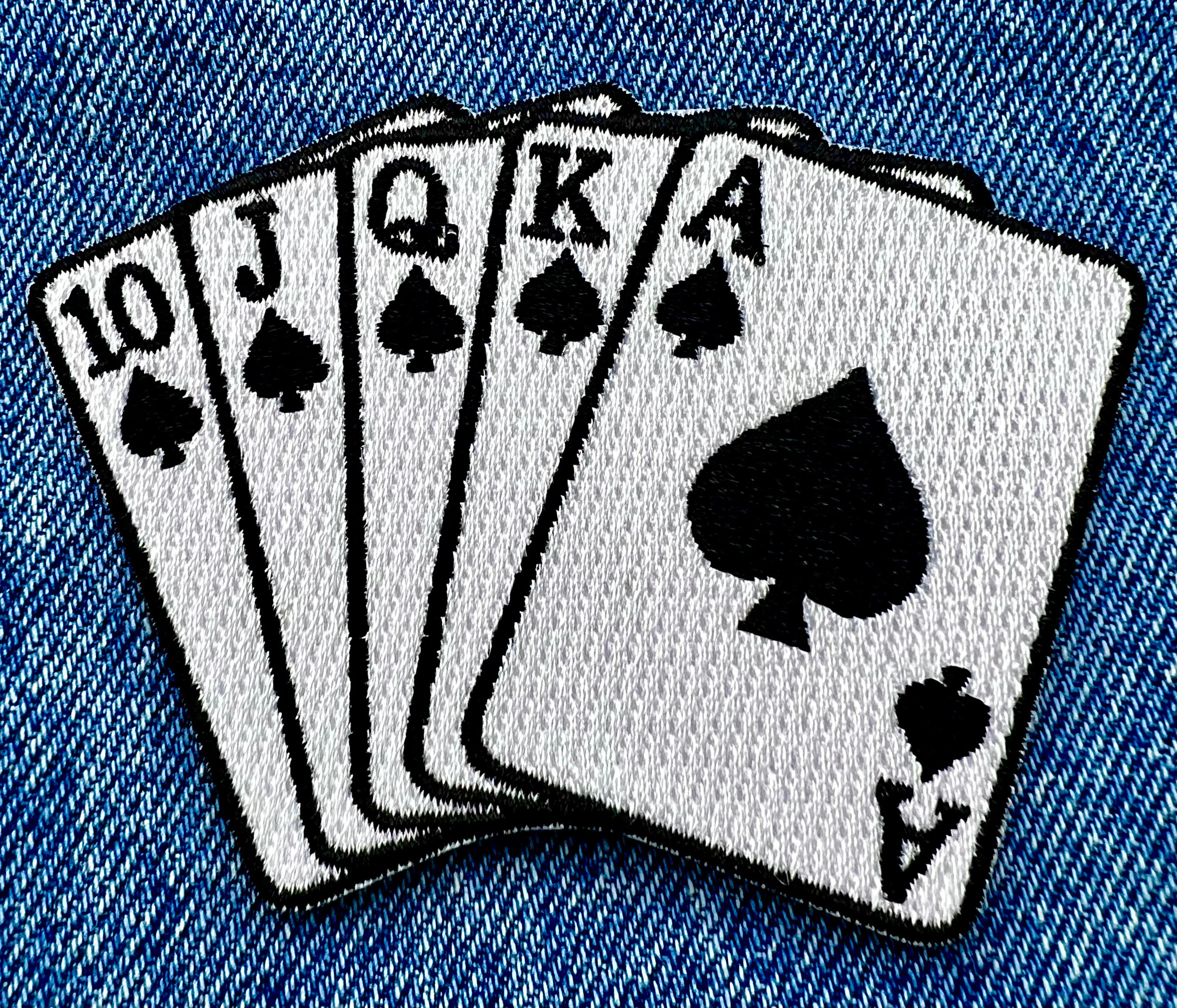  24 Pcs Playing Cards Patch Gaming Iron on Patches Halloween Red  Black Heart Patches Iron on Card Suits Diamonds Spades Patch Halloween  Poker Las Vegas Appliques for Jeans Hats Bags Clothing