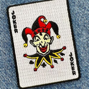 NASZYWKA JOKER CARD do prasowania, haftowana karta do gry Karty do gry w pokera