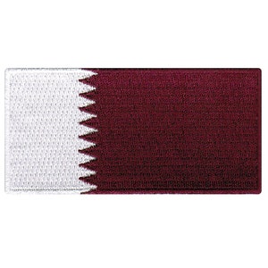 Qatar Flag Patch: Embroidered Iron-On Applique (3.5x1.75-Inches)