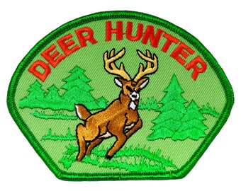 HIRSCH HUNTER PATCH Jagd Aufbügler gestickte Applikation Buck Saison Emblem