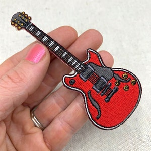 ELECTRIC GUITAR PATCH embroidered iron-on Rock and Roll Musical Instrument applique #5