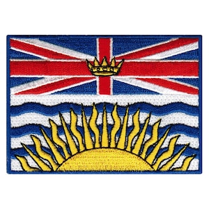 BRITISH COLUMBIA FLAG Patch Canada iron-on embroidered applique Top Quality