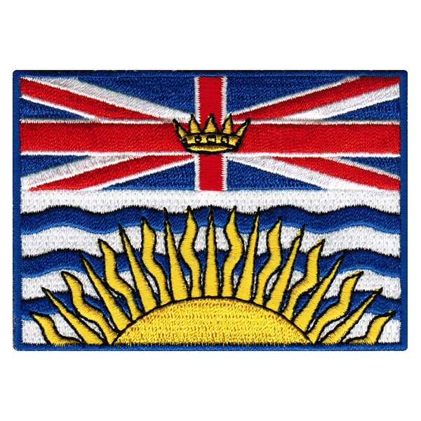 BRITISH COLUMBIA FLAG Patch Canada iron-on embroidered applique Top Quality