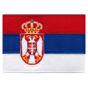 Serbien Flagge Patch: Gestickte Aufbügler (3,5x2,5 Zoll)