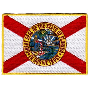FLORIDA STATE Flag PATCH iron-on embroidered applique Top Quality