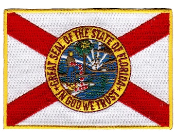 FLORIDA STATE Flag PATCH iron-on embroidered applique Top Quality