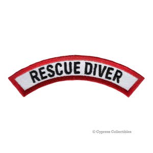RESCUE DIVER Certification Chevron PATCH Scuba Diving Experience iron-on embroidered applique Emblem
