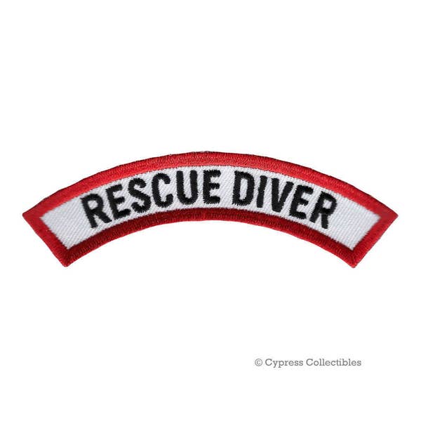 RESCUE DIVER Zertifizierung Chevron PATCH Scuba Diving Experience Bügelbild Besticktes Applikations-Emblem