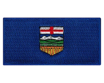 Alberta Flag Patch: Embroidered Iron-On Applique (3.5x1.75-Inches)