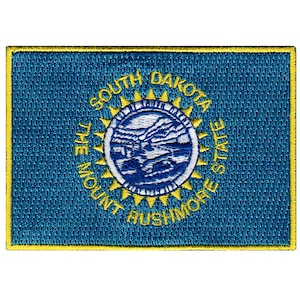 South Dakota Flagge: Gestickte Aufnäher zum Aufbügeln (3,5x2,5 Zoll)