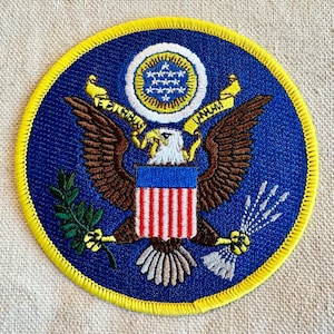 Great SEAL of UNITED STATES Patch Blue iron-on embroidered applique American Eagle Emblem