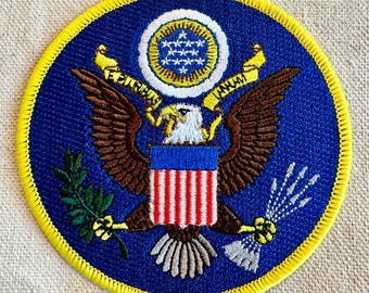 Great SEAL of UNITED STATES Patch Blue iron-on embroidered applique American Eagle Emblem
