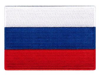 RUSSIA FLAG PATCH iron-on embroidered applique Top Quality