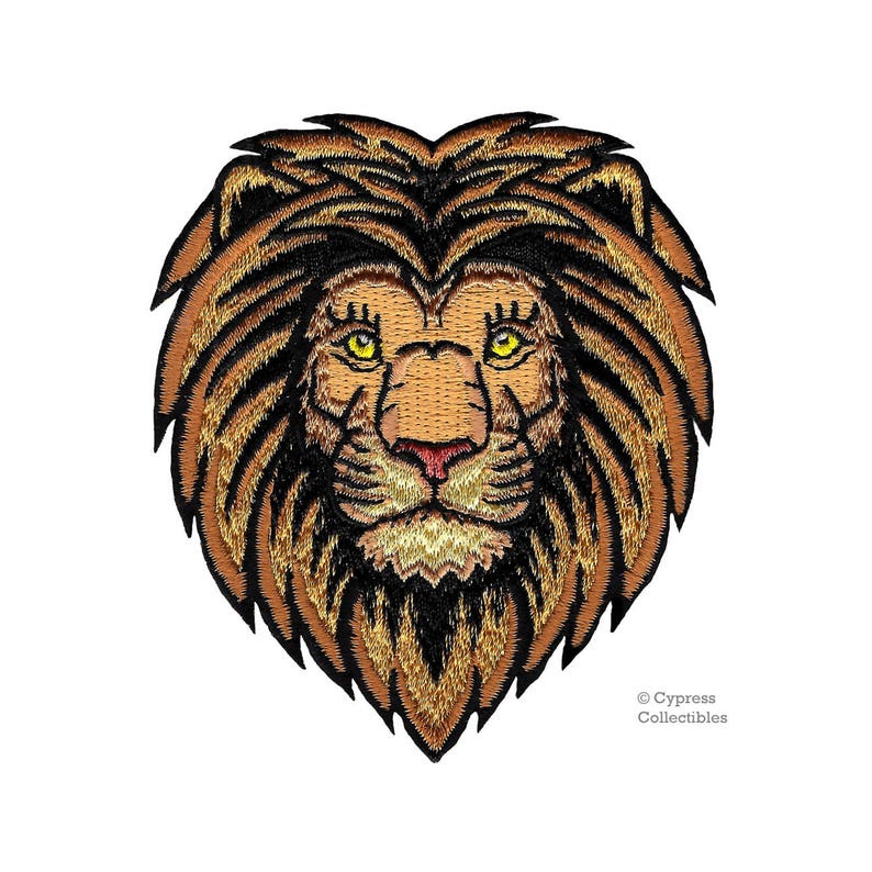 WILD LION PATCH iron-on embroidered Jungle Safari Souvenir African Animal King of the Jungle image 3
