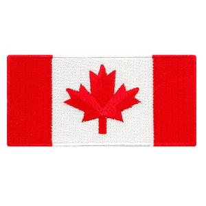 RED CANADA FLAG Patch Canadian iron-on embroidered applique Top Quality
