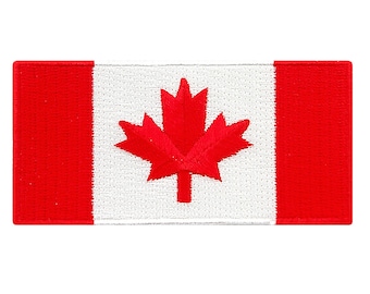 Canada Flag Patch: Embroidered Iron-on Applique