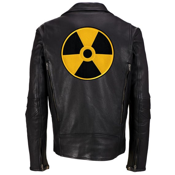 Large NUCLEAR SYMBOL PATCH embroidered iron-on zombie symbol warning sign Yellow