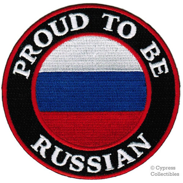 PROUD to be RUSSIAN patch embroidered iron-on applique Russia Flag biker