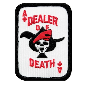 DEALER of DEATH Aufbügler gestickte Applikation Skull Emblem Militär Vietnam Death Playing Card Ace Pik