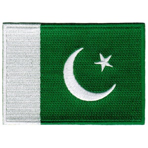PAKISTAN FLAG PATCH iron-on embroidered applique Top Quality