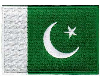 PAKISTAN FLAG PATCH iron-on embroidered applique Top Quality