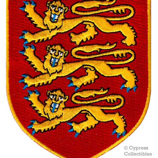 ANGLETERRE ARMOIRIES ROYALES Patch en fer brodé applique British Lion Shield National Logo